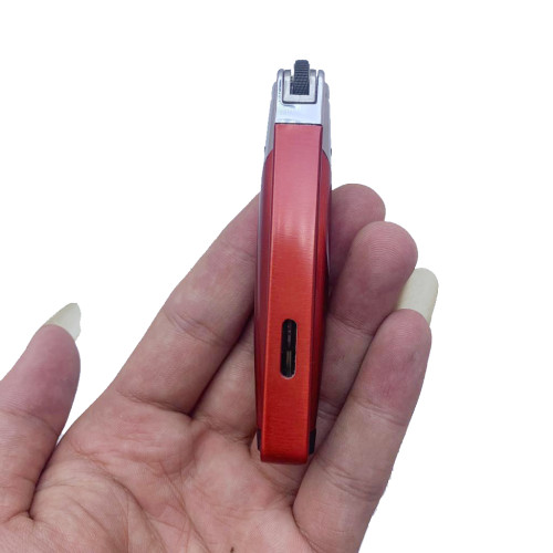 Slim Design  Metal Jet Torch Flame  Grinding Flint Butane Gas Windproof  Lighter